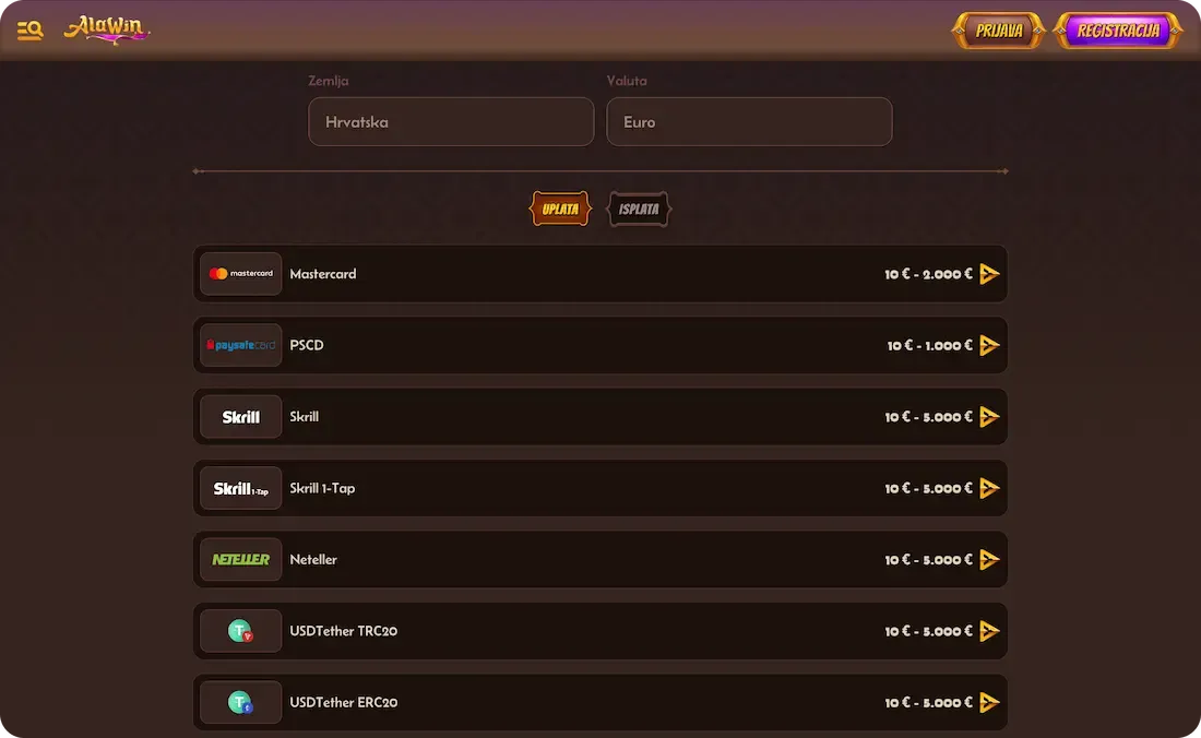 alawin casino uplate